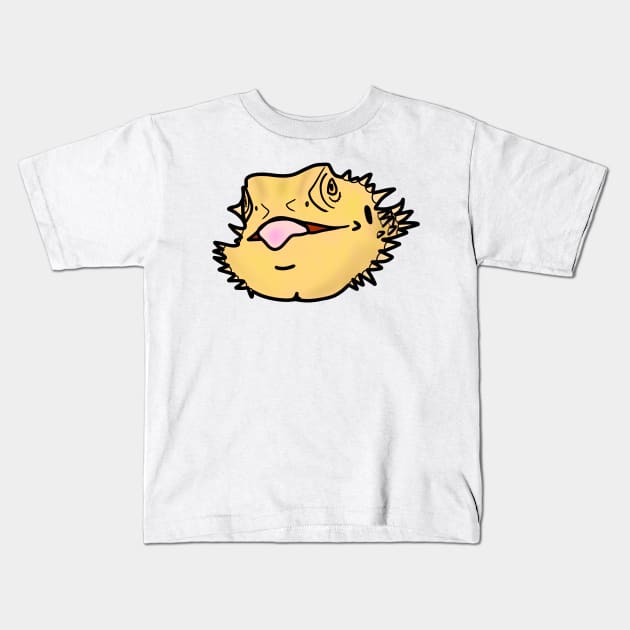 Bearded dragon tongue sticking out mlem Kids T-Shirt by lilgothgf